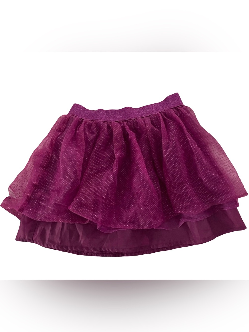 EUC Cat & Jack Girls Small Purple Metallic Tutu Skirt